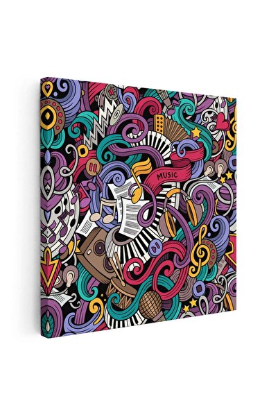 Tablou Canvas Tablou instrumente muzicale, fundal abstract, cod 2110