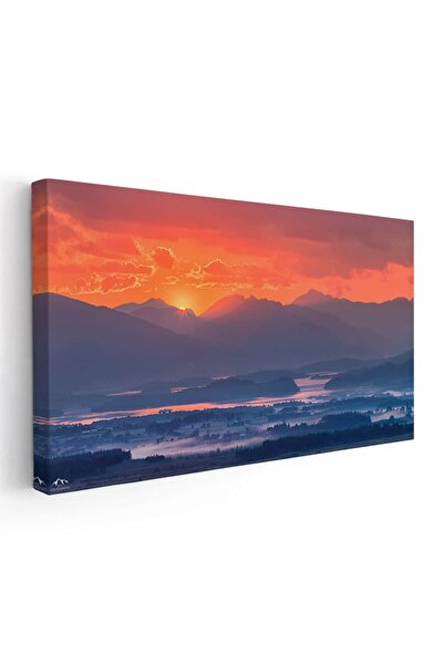 Tablou Canvas Tablou peisaj munte la apus, cod 4513