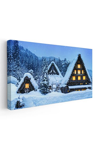 Tablou Canvas Tablou peisaj cabane iarna, cod 3036