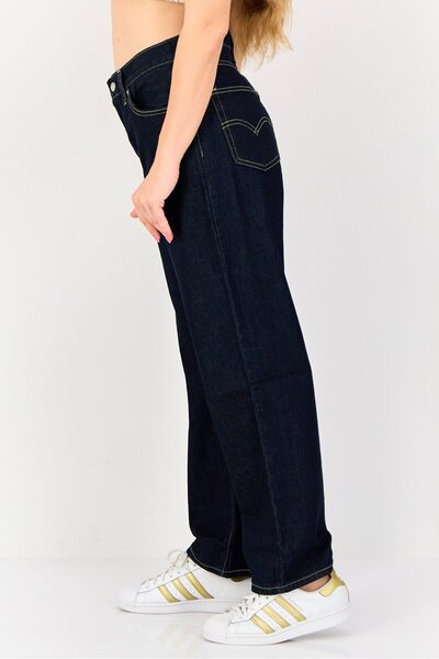 Levi's Women Loose Fit High Rise Solid Wide Leg Jeans, Navy