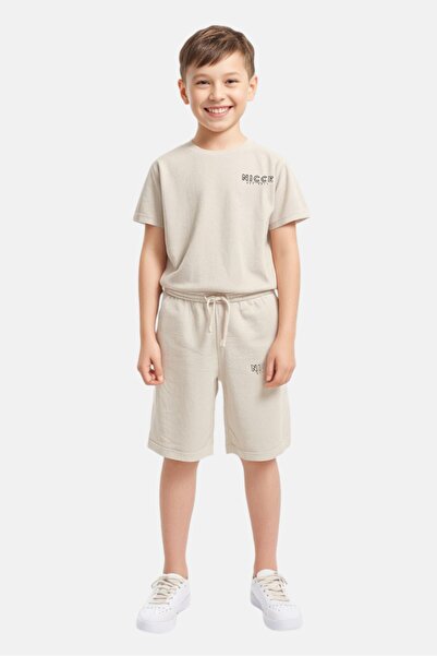 Nicce Kids Boy Brand Logo T-Shirt And Shorts Set, Grey