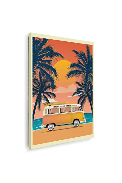 Tablou Canvas estival microbuz palmieri plaja, cod 3223