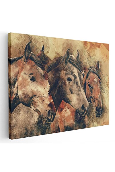 Tablou Canvas Tablou trei cai fundal abstract, cod 5268