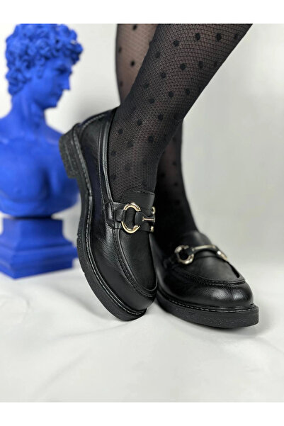 Zerenyus Flex Black Buckle Daily Orthopedic Women's Ballerinas