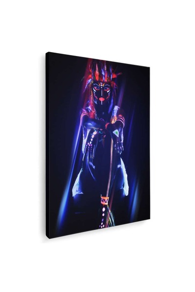 Tablou Canvas Tablou femeie cu machiaj neon in lumina ultraviolet, cod 4311