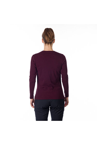 NORTHFINDER Women's breathable cotton-rich t-shirt with print DOROTHEA winemelange