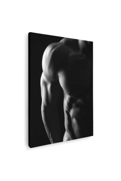 Tablou Canvas Tablou nud barbat muschi in alb negru, cod 1280
