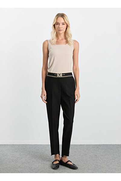 Selen Normal Bel Standart Siyah Kadın Pantolon 25KSL5470