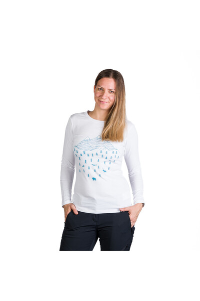 NORTHFINDER Tricou turist pentru femei din bumbac DEANN alb