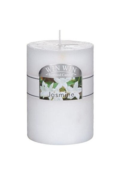 DavidaHome Lumanare cilindrica parfumata iasomie, tip coloana, 7 x 10 cm