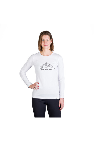 NORTHFINDER Tricou turist pentru femei din bumbac SONYA alb