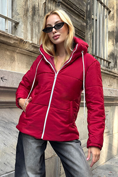 bacc Női cseresznye kapucnis kabát dupla zsebekkel BCVL-25N115