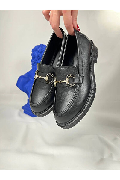 Zerenyus Flex Black Buckle Daily Orthopedic Women's Ballerinas