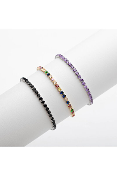 ElectraStore Set of 3 Gold Plated Tennis Bracelets