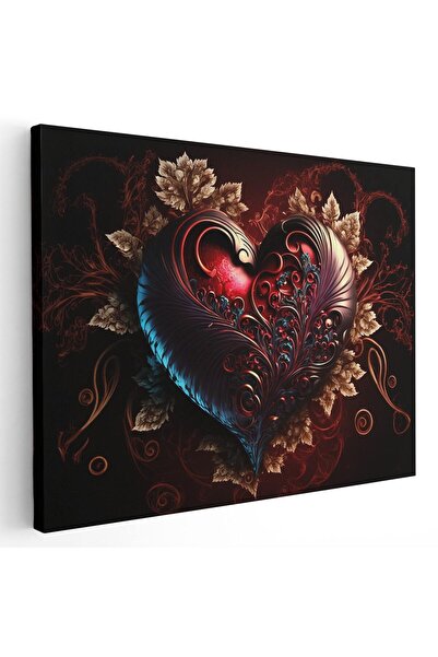 Tablou Canvas Tablou inima cu ornament floral creativ, cod 1678