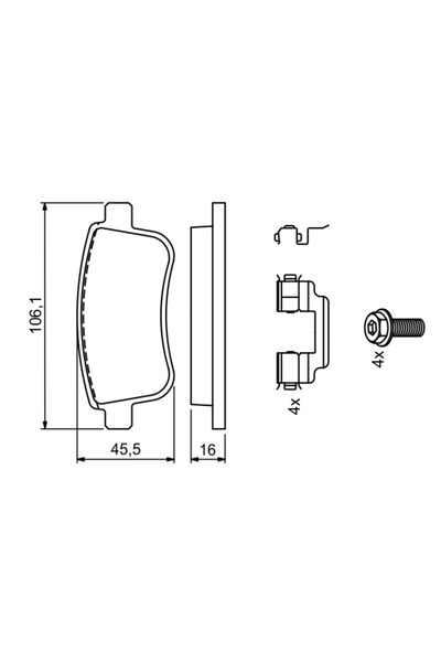 Bosch Set Placute Frana Frana Disc Renault Zoe