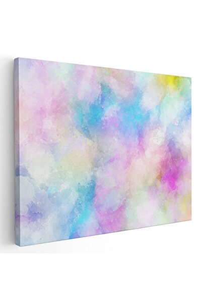 Tablou Canvas abstract acuarela pastel alb, roz, albastru, cod 1112