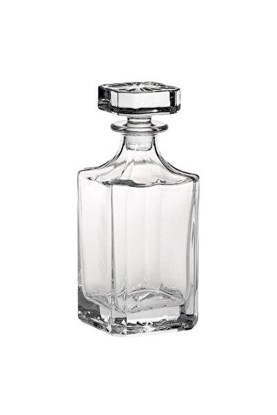 SHOPIENS Sticlă pătrată de sticlă pentru băuturi alcoolice, transparentă, 750 ml