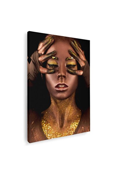Tablou Canvas Machiaj auriu creativ tablou portret, cod 2573