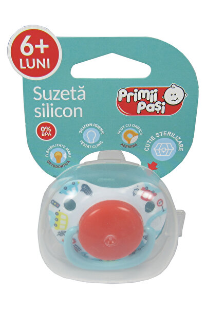 Primii Pasi Διακοσμημένη ορθοδοντική πιπίλα σιλικόνης σε κουτί αποστείρωσης· ...