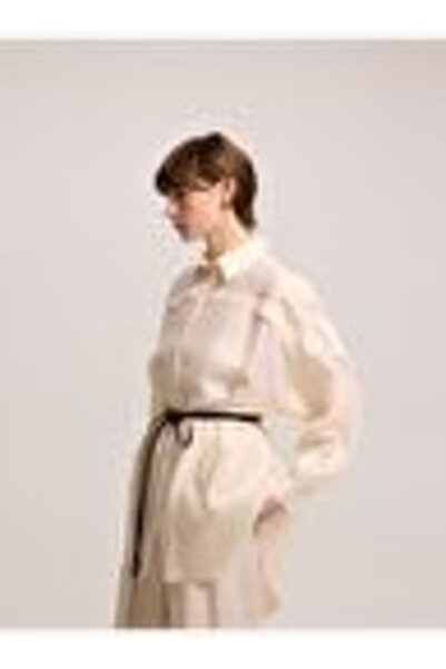 BAQA İp Kemerli Pudra Gömlek