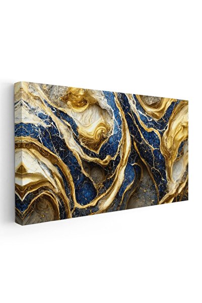 Tablou Canvas Tablou abstract imitatie marmura, auriu, albastru, cod 1855