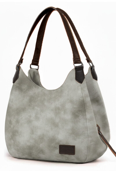 Cappadocia Vintage Geantă de umăr casual din piele PU albă ceață pentru femei Myra, cu trei compartimente, geantă de mână Hobo Tote