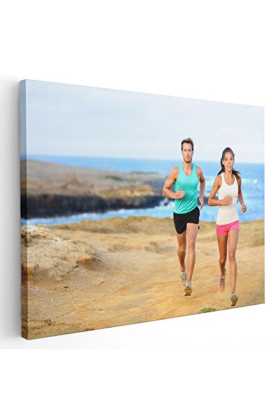 Tablou Canvas Tablou cuplu alergand pe plaja, cod 3268