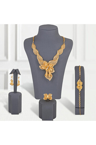 Un طقم بديل ذهب ملكي طقم زهرة الامازون ملكي