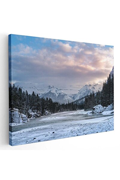 Tablou Canvas Tablou peisaj munte brazi iarna, cod 3029