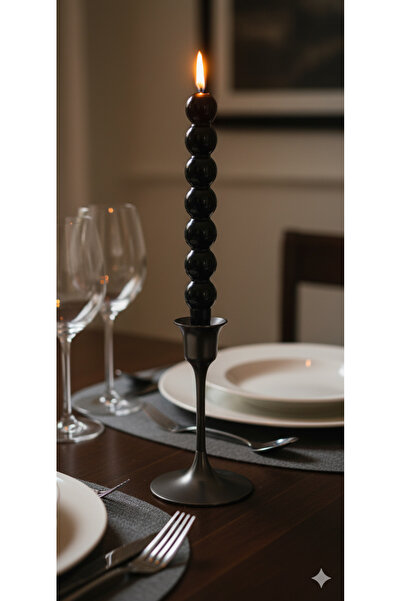 Gizemli Home Siyah Top Şamdan Mumu