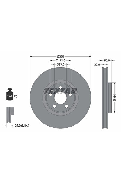 TEXTAR Дискови спирачки Mercedes-Benz 5-класа/еквивалент