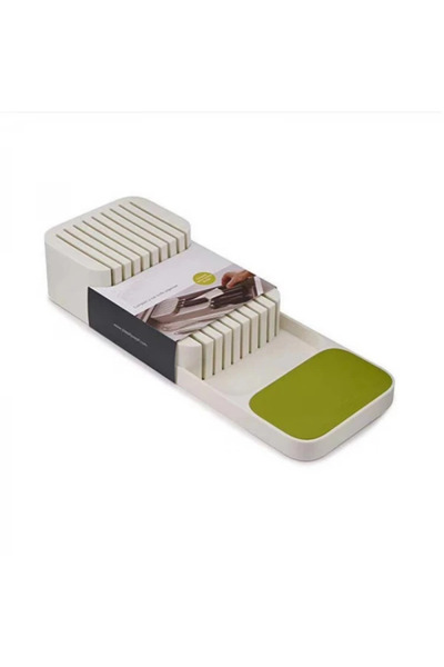 Rovitech Organizator/suport pentru cuțite, 2 niveluri pentru 18 cuțite, alb