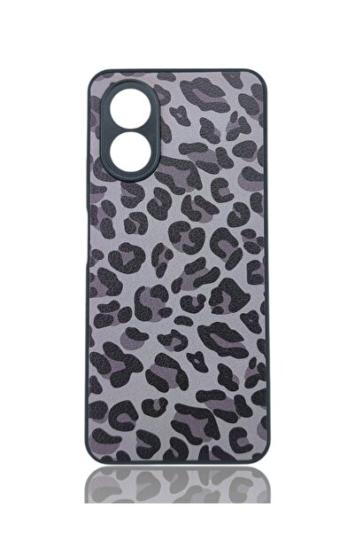 batuteknoloji Oppo A38 İç Yüzeyi Kadife Leopar Desenli Vince Silikon Kapak