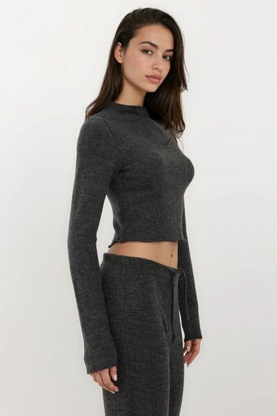 Hiccup Yumuşak Dokulu Yarım Balıkçı Yaka Crop Bluz Busem Collection