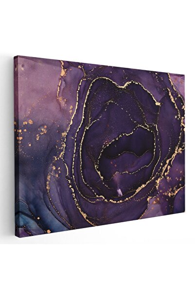 Tablou Canvas Tablou abstract imitatie marmura, auriu, mov, cod 1419