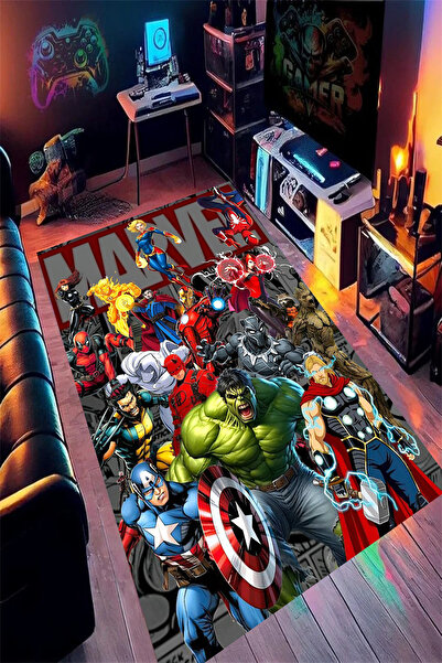 Reyhani MARVEL Desenli Kaymaz Taban Makinede Yıkanabilir Gaming Oyuncu Gamer ...
