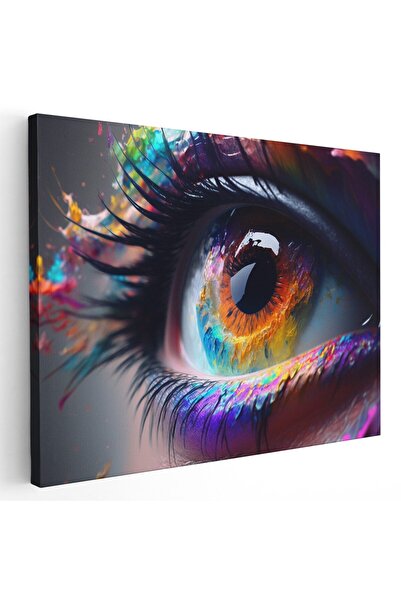 Tablou Canvas Tablou ochi cu iris colorat curcubeu, detaliu, multicolor, cod 1652