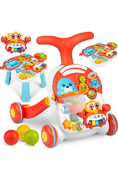 Selgot Educational 2-in-1 Walker for Kids, White/Red, JNS-781001