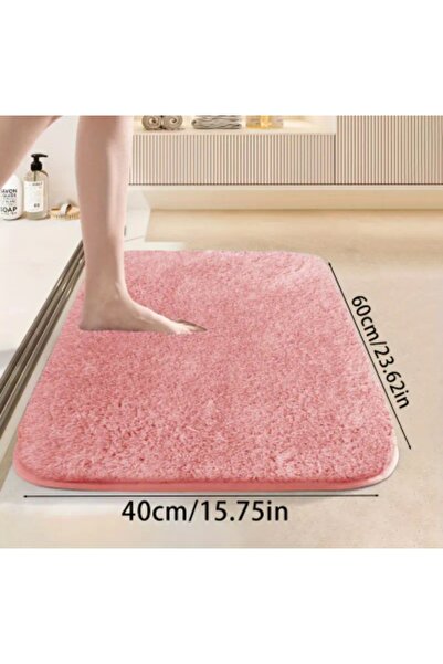 new colourse Αντιολισθητικό χαλάκι μπάνιου βελούδινο ροζ 40x60cm