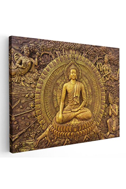 Tablou Canvas ornament Buddha, Indonesia, auriu, cod 1316