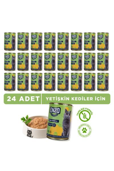 ENZO Tavuk Etli Konserve Yaş Kedi Maması 400 Gr X 24
