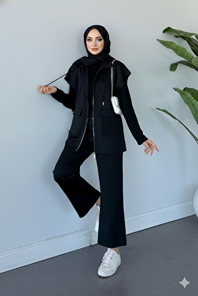 unika boutique Kadın Yelek Pantolon İkili Takım | Scuba | Rahat Kesim | 4 Mev...