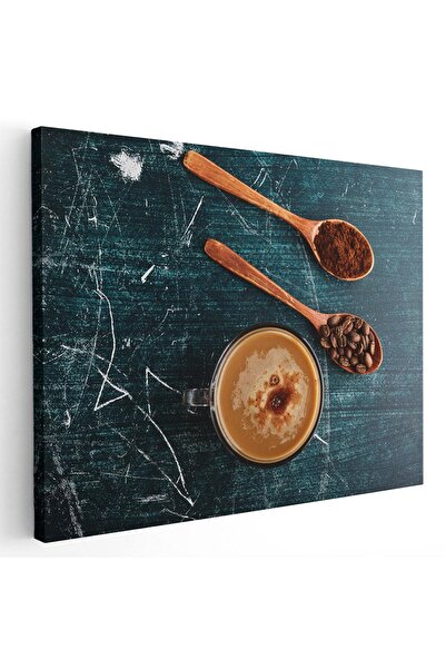 Tablou Canvas Tablou ceasca cu cafea lingurite cu cafea, cod 3902