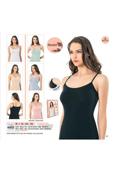 KOTA Modal Women's Tank Top with String Straps White 6602