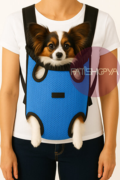 PATİSHOPYA Küçük Irk Kedi Köpek Taşıma Çantası Ön Askılı Ana Kucağı File Kuma...