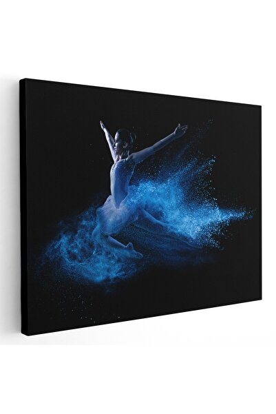 Tablou Canvas Tablou balerina dansand prin nor de pulbere albastru, negru, cod 1606