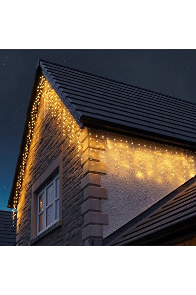 GOLD MARKET Icicle Christmas light, 8 lighting modes, 12 m x 0.6 m, 300 LEDs, warm white