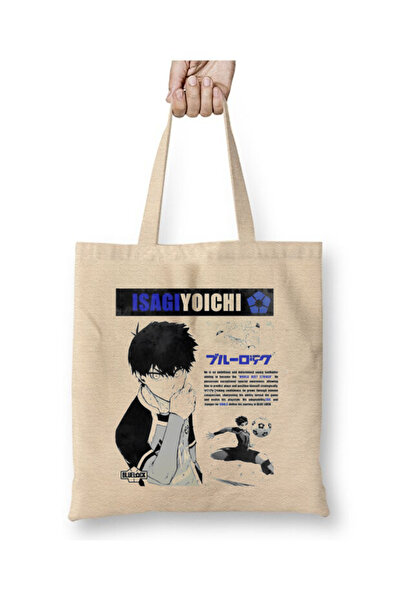 Toyaso Blue Lock Isagi Yoichi Geantă de pânză albă Geantă de cumpărături cu m...