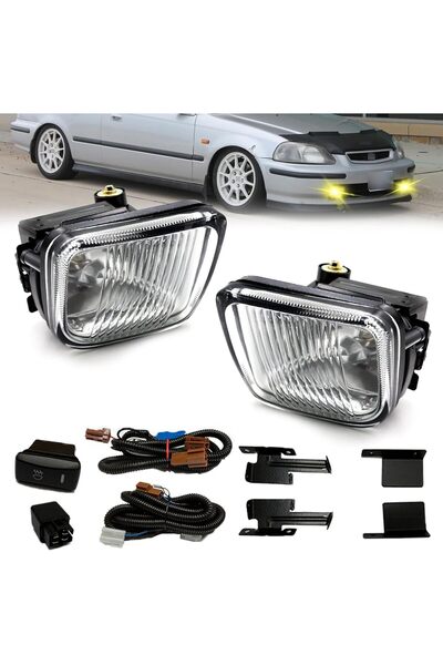 X POWER TUNİNG HONDA CİVİC 1996-1998 SİS DÜGMESİ-KARE BEYAZ SİS FARI